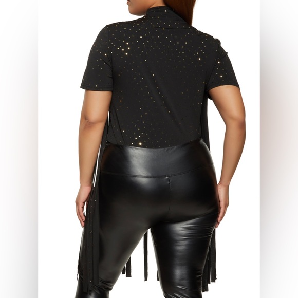 Plus Size Foil Dot Fringe
Bodysuit - BLACK NWT - Picture 2 of 5